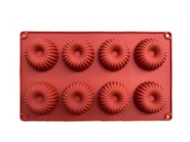 Molde silicona 8 donas rayadas